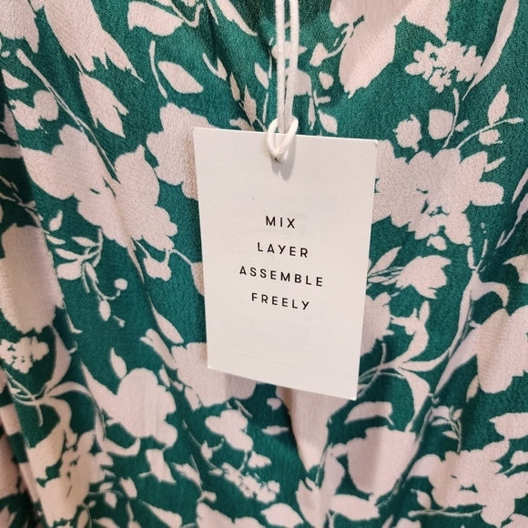 Free Asambly Green Floral Strappy Midi Dress size XL NWT - Picture 6 of 12
